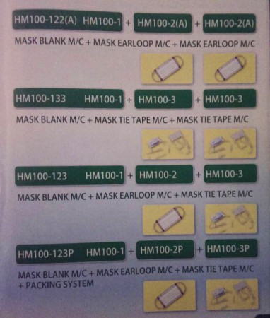  HM100-122(A) / HM100-133 / HM100-123 / HM100-123P  The Variation of Combination of Automatic Mask Making Machines 